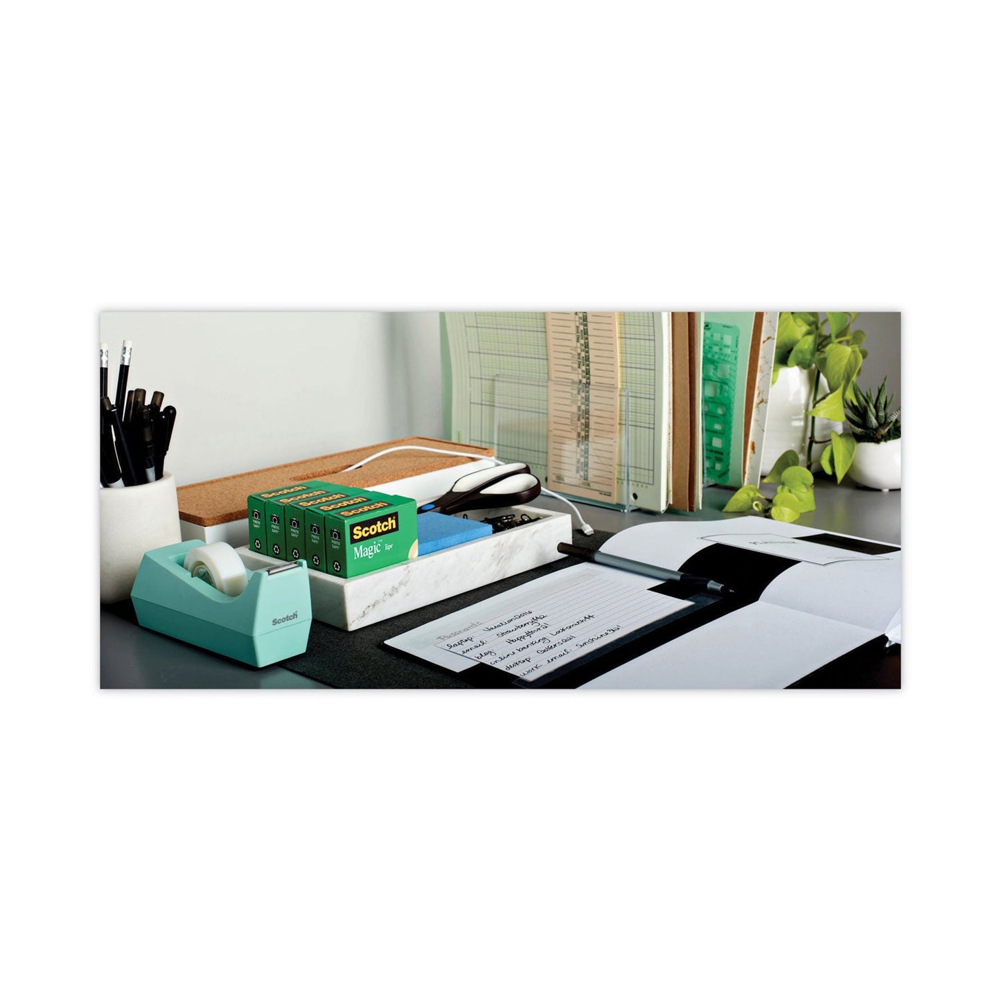 Scotch Magic Tape Desktop Dispenser Value Pack, 1" Core, 0.75" x 83.33 ft, Clear, 6/Pack