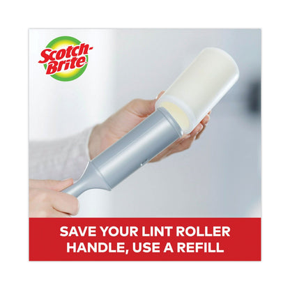 Scotch-Brite Lint Roller, Heavy-Duty Handle, 60 Sheets Roller, 2/Pack