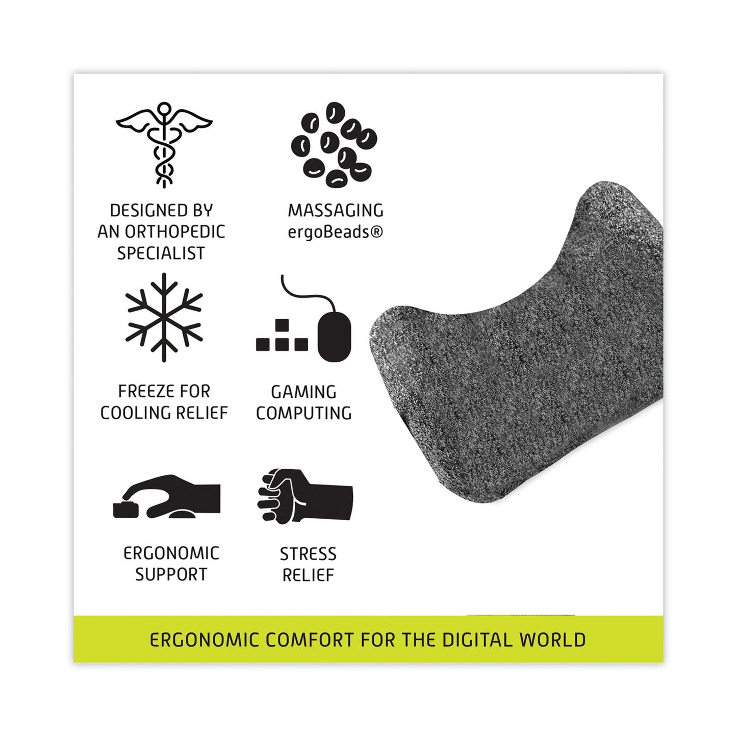 IMAK Mouse Wrist Cushion, 5.75 x 3.75, Gray