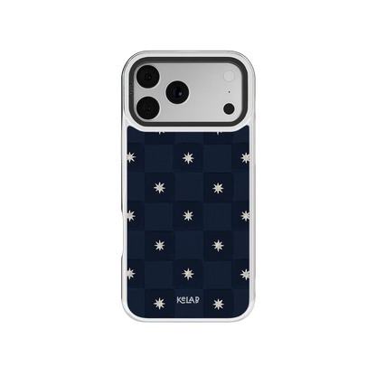 Celestial Check | Navy Checkered iPhone Case