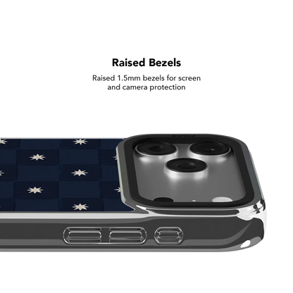Celestial Check | Navy Checkered iPhone Case