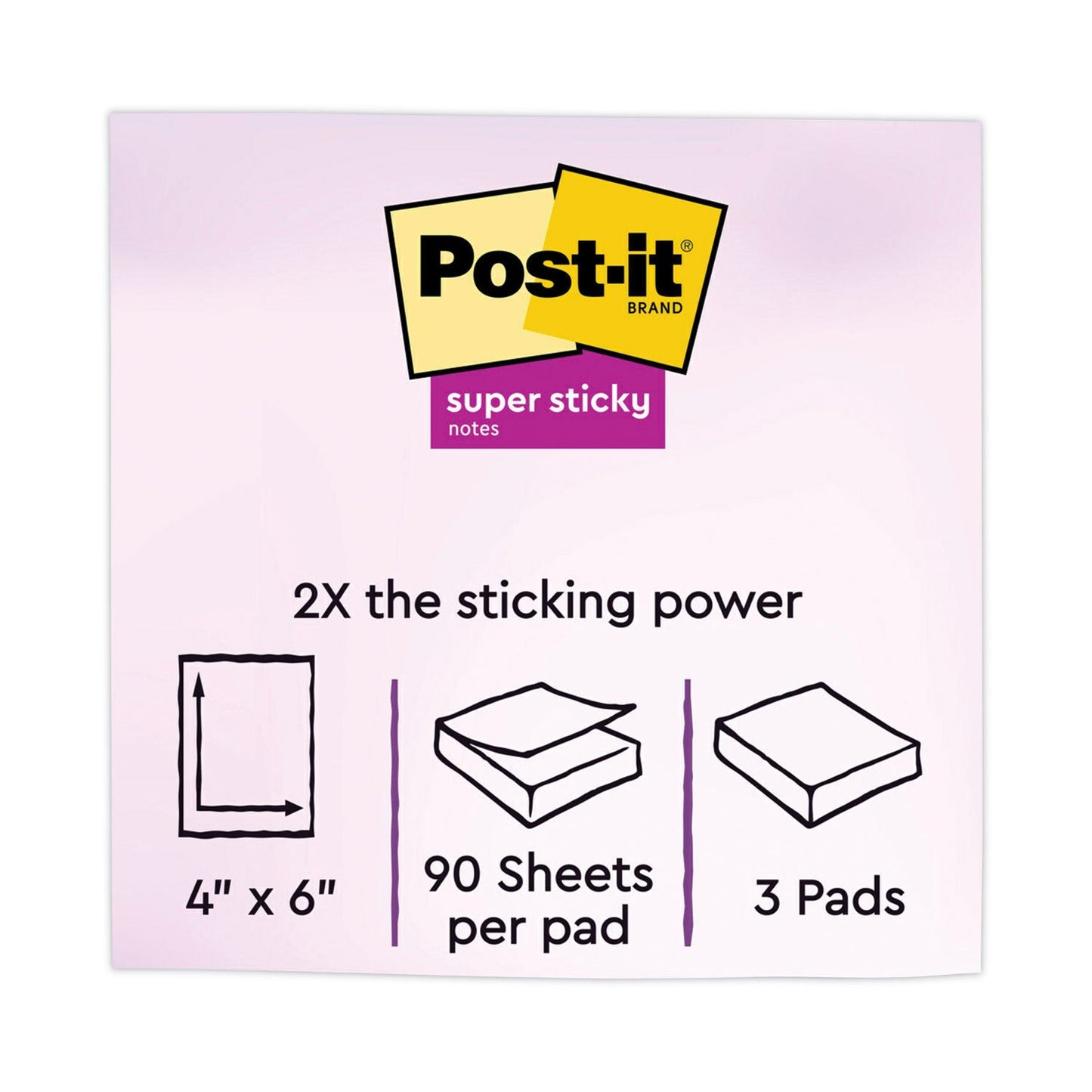 Post-it Recycled Notes in Oasis Collection Colors, Note Ruled, 4" x 6", 90 Sheets/Pad, 3 Pads/Pack