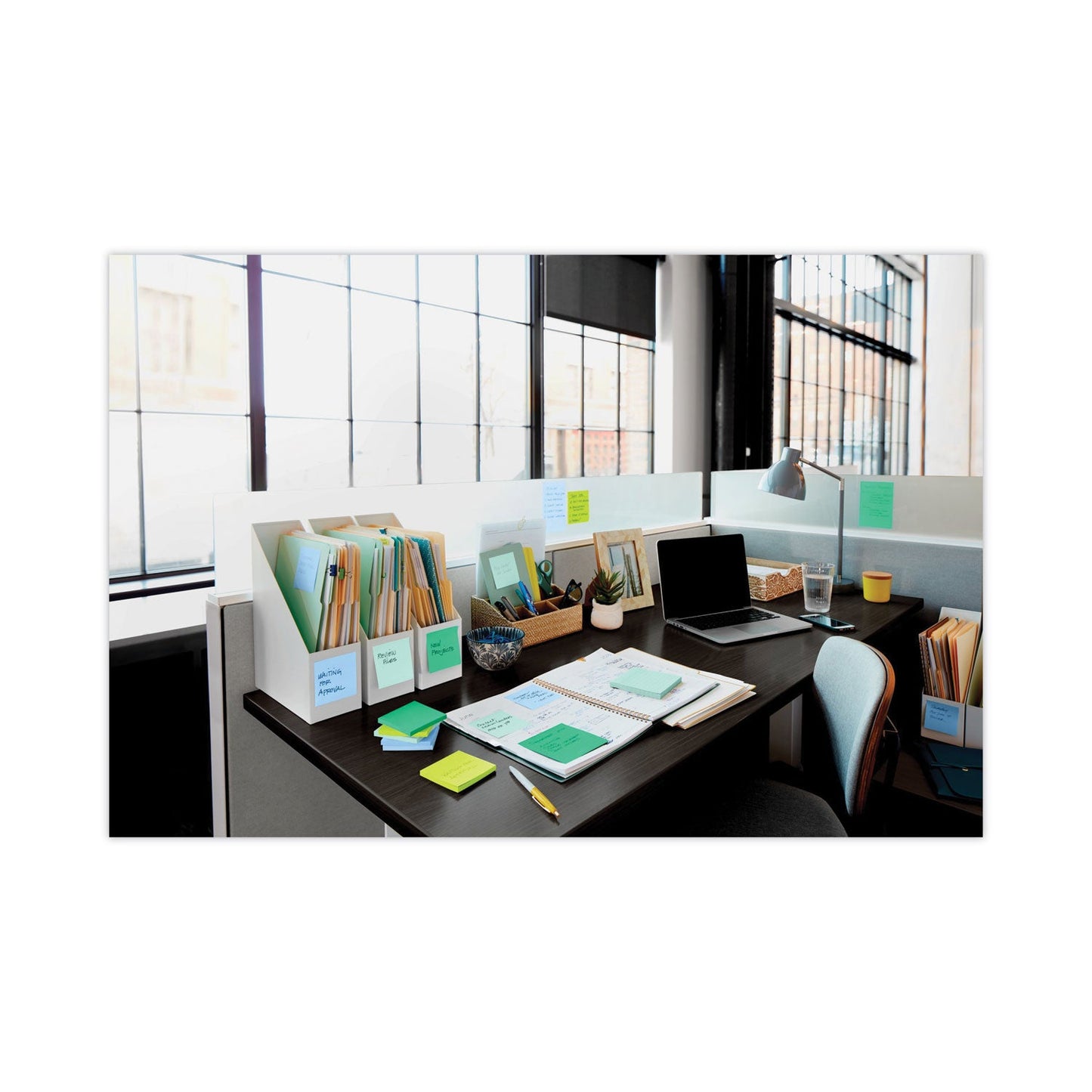 Post-it Recycled Notes in Oasis Collection Colors, Note Ruled, 4" x 4", 90 Sheets/Pad, 6 Pads/Pack