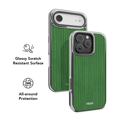 Emerald Drip | Green Stripe Pattern iPhone Case
