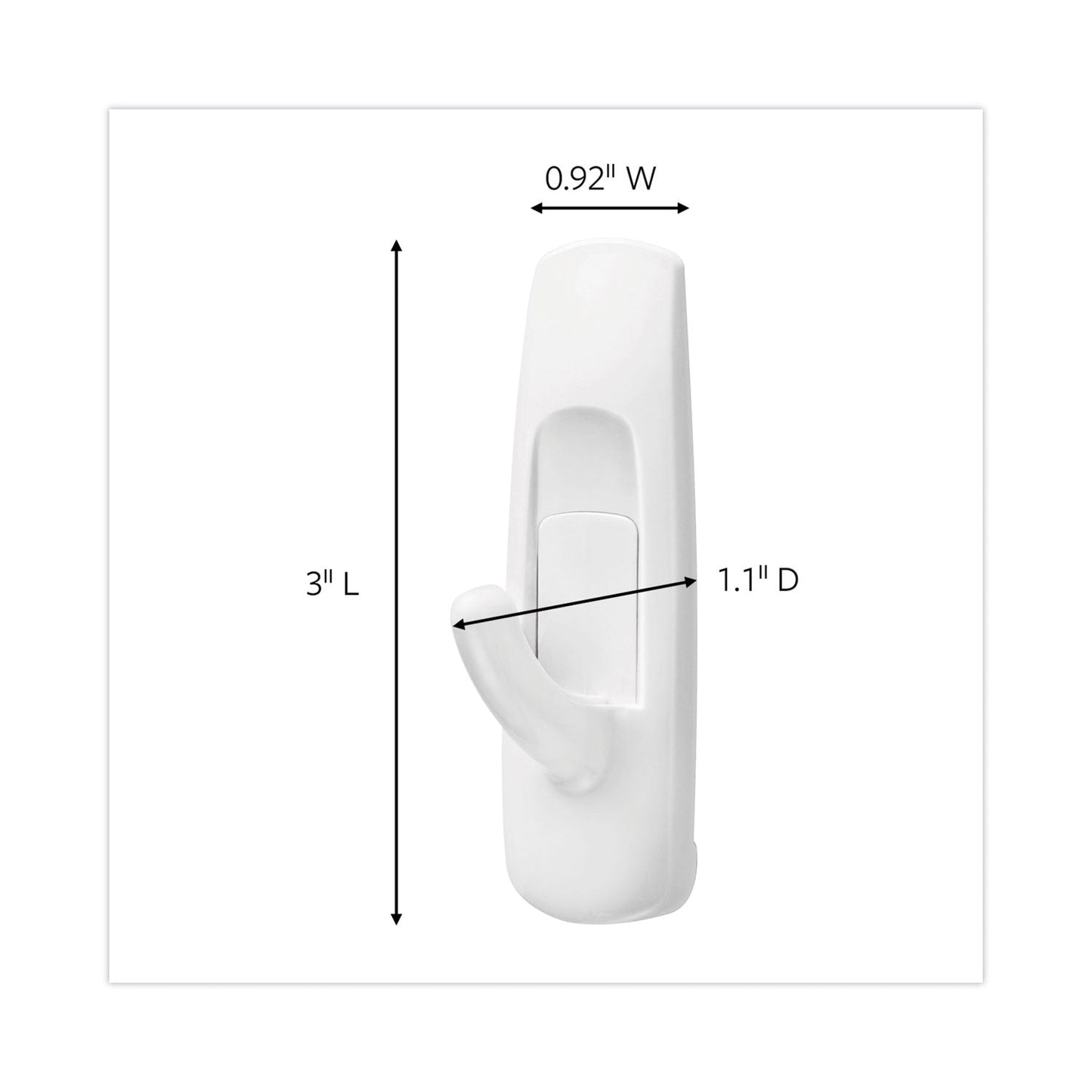 Command General Purpose Hooks, Medium, 3 lb Cap, White, 20 Hooks and 24 Strips/Pack