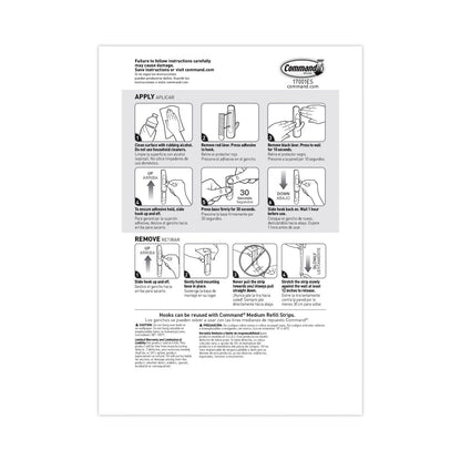Command General Purpose Hooks, Medium, 3 lb Cap, White, 20 Hooks and 24 Strips/Pack