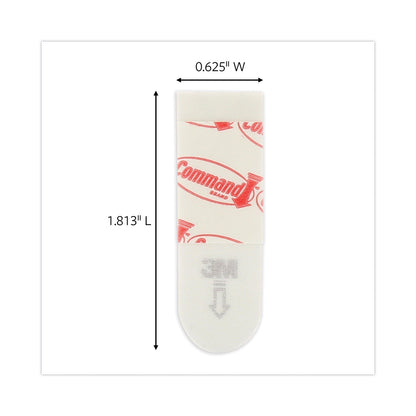Command Poster Strips, Removable, Holds up to 1 lb per Pair, 0.63 x 1.75, White, 12/Pack