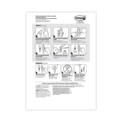 Command General Purpose Designer Hooks, Medium, 3 lb Cap, White, 50 Hooks and Strips/Pack