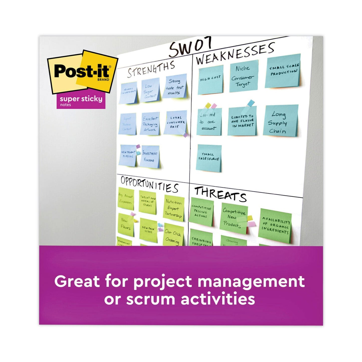 Post-it Recycled Notes in Oasis Collection Colors, Cabinet Pack, 3" x 3", 70 Sheets/Pad, 24 Pads/Pack