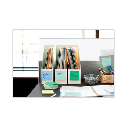 Post-it Recycled Notes in Oasis Collection Colors, Cabinet Pack, 3" x 3", 70 Sheets/Pad, 24 Pads/Pack