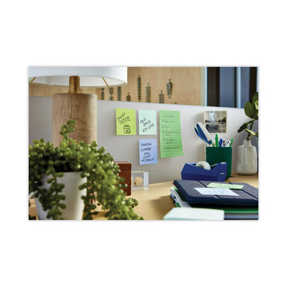 Post-it Recycled Notes in Oasis Collection Colors, Cabinet Pack, 3" x 3", 70 Sheets/Pad, 24 Pads/Pack