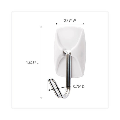 Command General Purpose Wire Hooks Multi-Pack, Small, 0.5 lb Cap, White, 9 Hooks and 12 Strips/Pack
