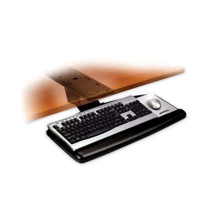 3M Sit/Stand Easy Adjust Keyboard Tray, Standard Platform, 25.5w x 12d, Black