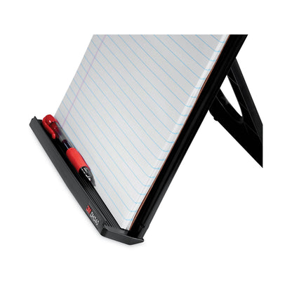 3M Fold-Flat Freestanding Desktop Copyholder, 150 Sheet Capacity, Plastic, Black/Silver Clip