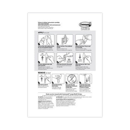 Command Adhesive Mount Metal Hook, Large, Brushed Nickel Finish, 1 Hook and 2 Strips/Pack