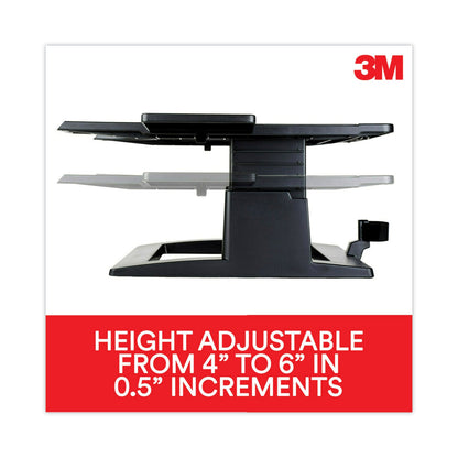 3M Adjustable Notebook Riser, 13" x 13" x 4" to 6", Black, Supports 20 lbs