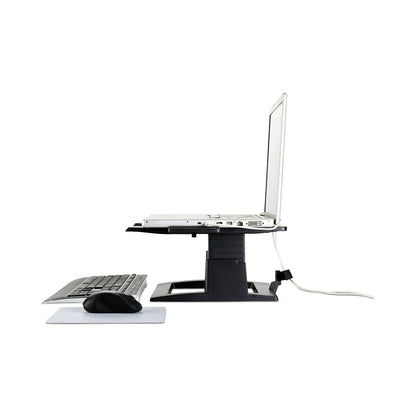 3M Adjustable Notebook Riser, 13" x 13" x 4" to 6", Black, Supports 20 lbs