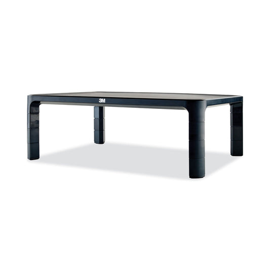 3M Adjustable Monitor Stand, 16" x 12" x 1.75" to 5.5", Black, Supports 20 lbs