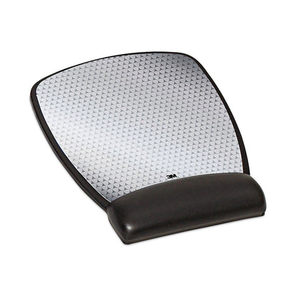 3M Antimicrobial Gel Compact Mouse Pad with Wrist Rest, 8.6 x 6.75, Black