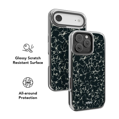 Obsidian Vein | Abstract Black Marble iPhone Case