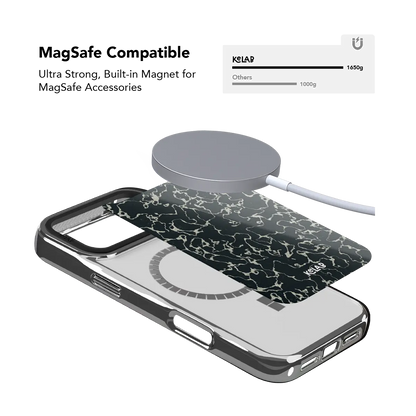 Obsidian Vein | Abstract Black Marble iPhone Case