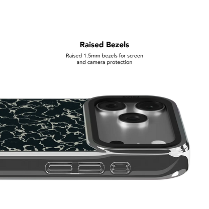 Obsidian Vein | Abstract Black Marble iPhone Case