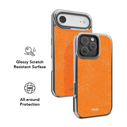 Tangerina | Stipple Electric Orange iPhone Case