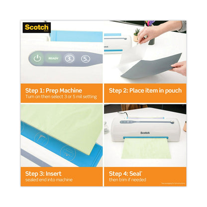 Scotch Laminating Pouches, 3 mil, 9" x 11.5", Gloss Clear, 200/Pack