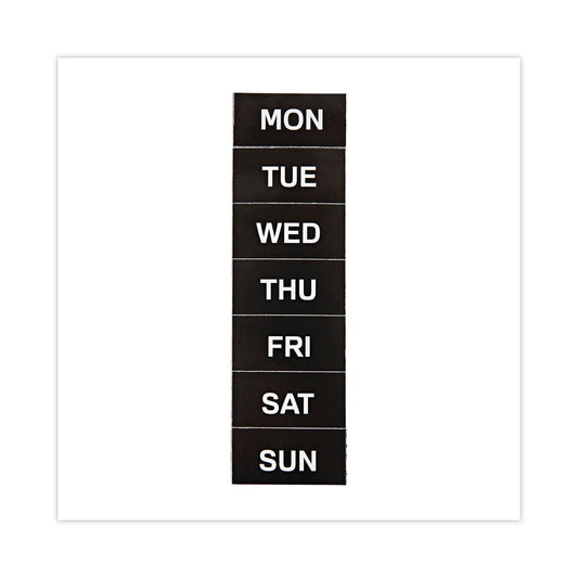 MasterVision Interchangeable Magnetic Board Accessories, Days of Week, Black/White, 2" x 1", 7 Pieces