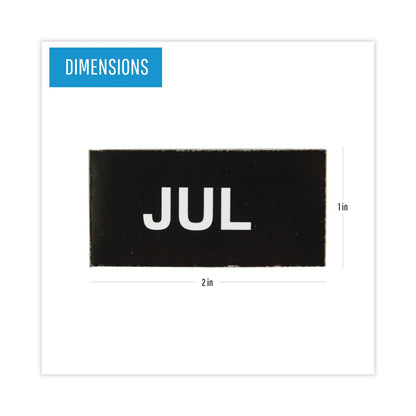 MasterVision Interchangeable Magnetic Board Accessories, Months of Year, Black/White, 2" x 1", 12 Pieces