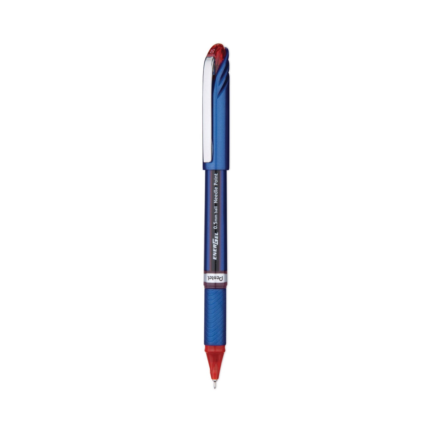 Pentel EnerGel NV Gel Pen, Stick, Fine 0.5 mm Needle Tip, Red Ink, Red Barrel, Dozen