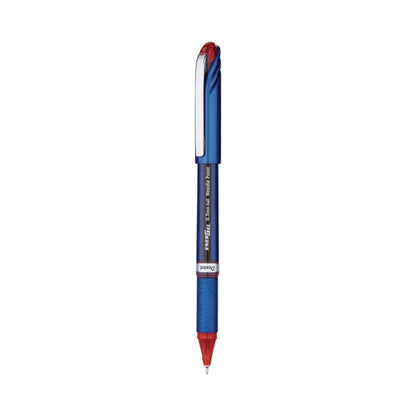 Pentel EnerGel NV Gel Pen, Stick, Fine 0.5 mm Needle Tip, Red Ink, Red Barrel, Dozen