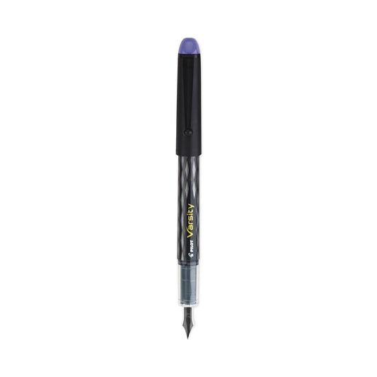 Pilot Varsity Fountain Pen, Medium 1 mm, Purple Ink, Gray Pattern Wrap