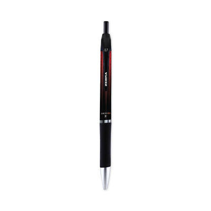 Zebra Sarasa Dry Gel X1 Gel Pen, Retractable, Medium 0.7 mm, Red Ink, Red Barrel, 12/Pack