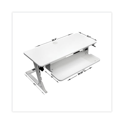 3M Precision Standing Desk, 35.4" x 23.2" x 6.2" to 20", White