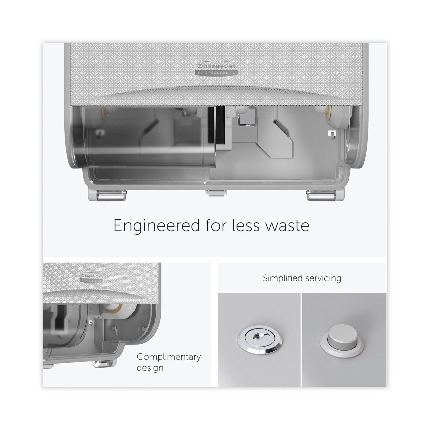 Kimberly-Clark Professional* ICON Coreless Standard Roll Toilet Paper Dispenser, 8.43 x 13 x 7.25, Silver Mosaic