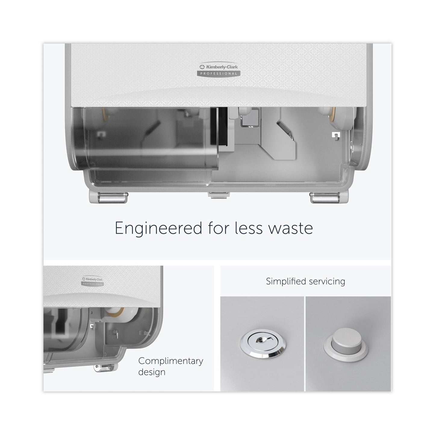 Kimberly-Clark Professional* ICON Coreless Standard Roll Toilet Paper Dispenser, 8.43 x 13 x 7.25, White Mosaic