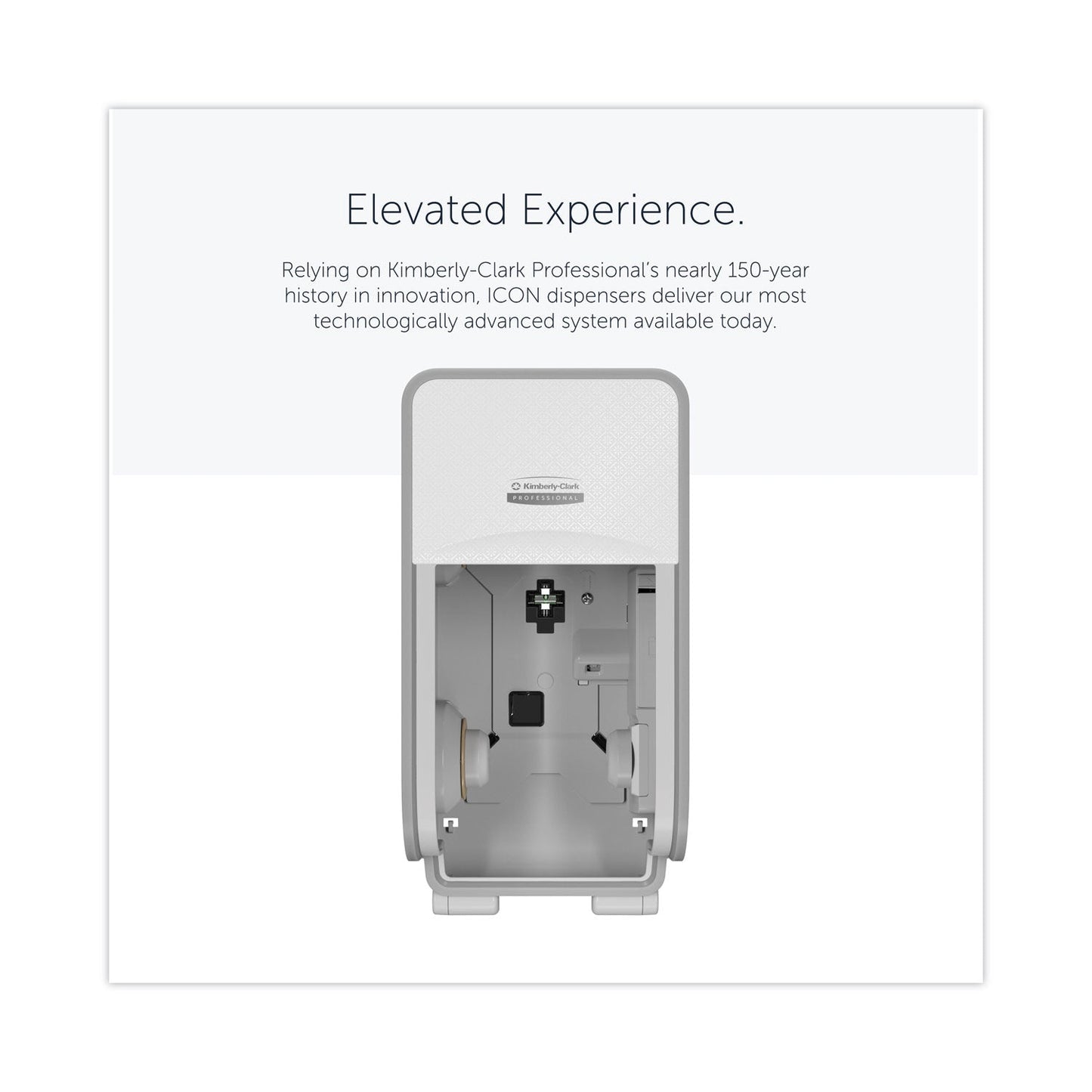 Kimberly-Clark Professional* ICON Coreless Standard Roll Toilet Paper Dispenser, 7.18 x 13.37 x 7.06, White Mosaic