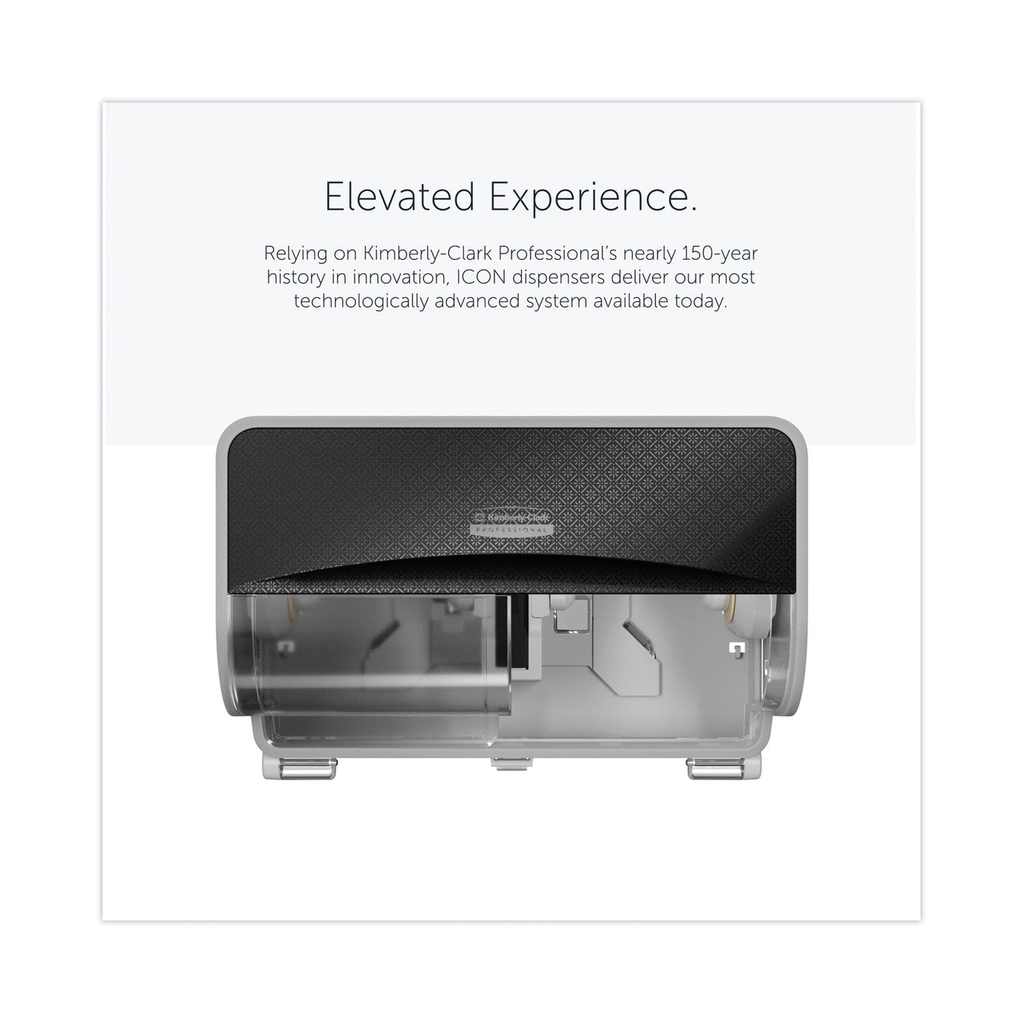 Kimberly-Clark Professional* ICON Coreless Standard Roll Toilet Paper Dispenser, 8.43 x 13 x 7.25, Black Mosaic