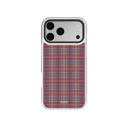 Mullberry Hue | Mauve & Teal Plaid iPhone Case