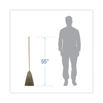 Boardwalk Mixed Fiber Maid Broom, Mixed Fiber Bristles, 55" Overall Length, Natural