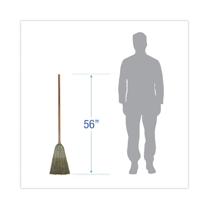 Boardwalk Warehouse Broom, Yucca/Corn Fiber Bristles, 56" Overall Length, Natural