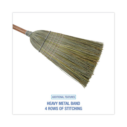 Boardwalk Warehouse Broom, Yucca/Corn Fiber Bristles, 56" Overall Length, Natural