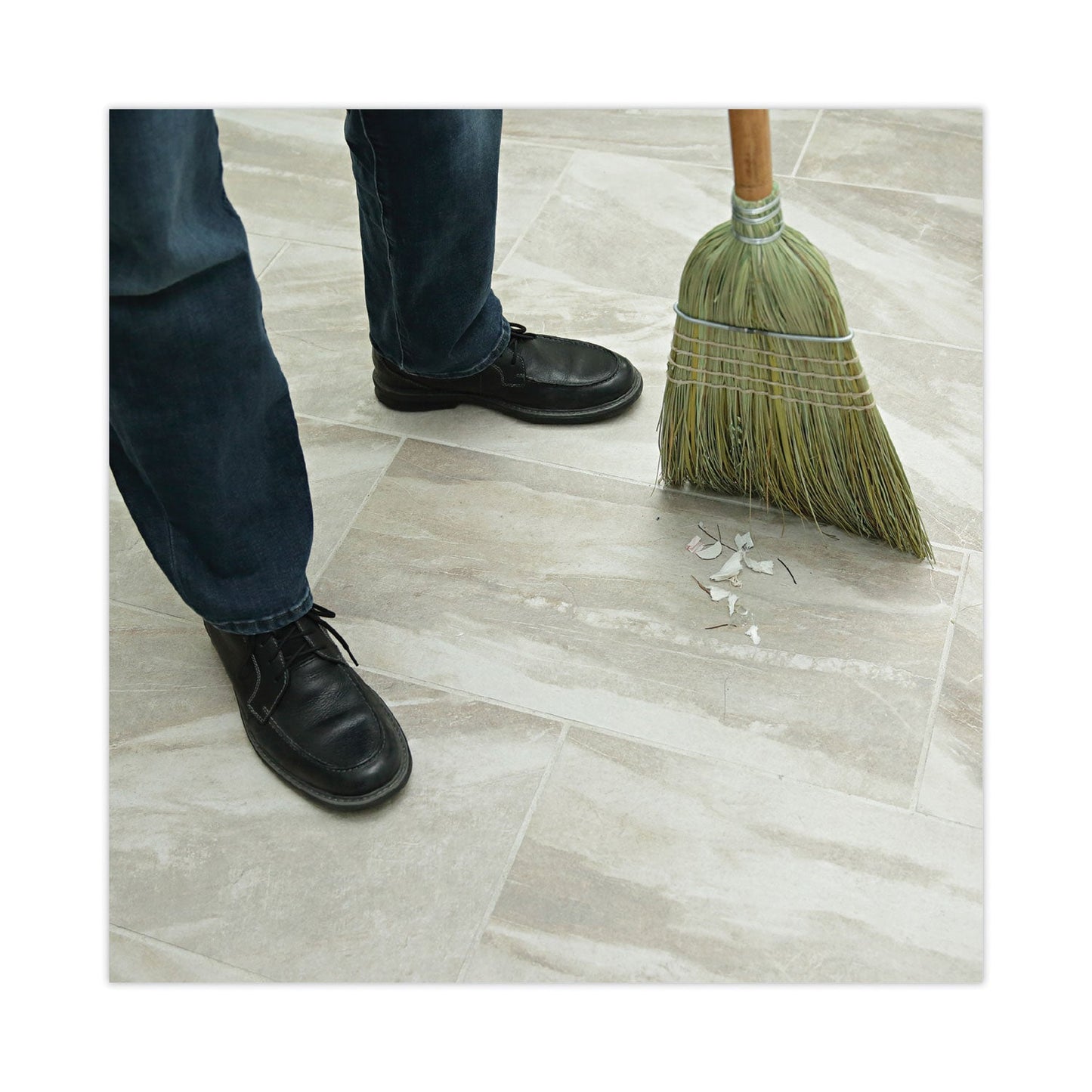 Boardwalk Warehouse Broom, Yucca/Corn Fiber Bristles, 56" Overall Length, Natural