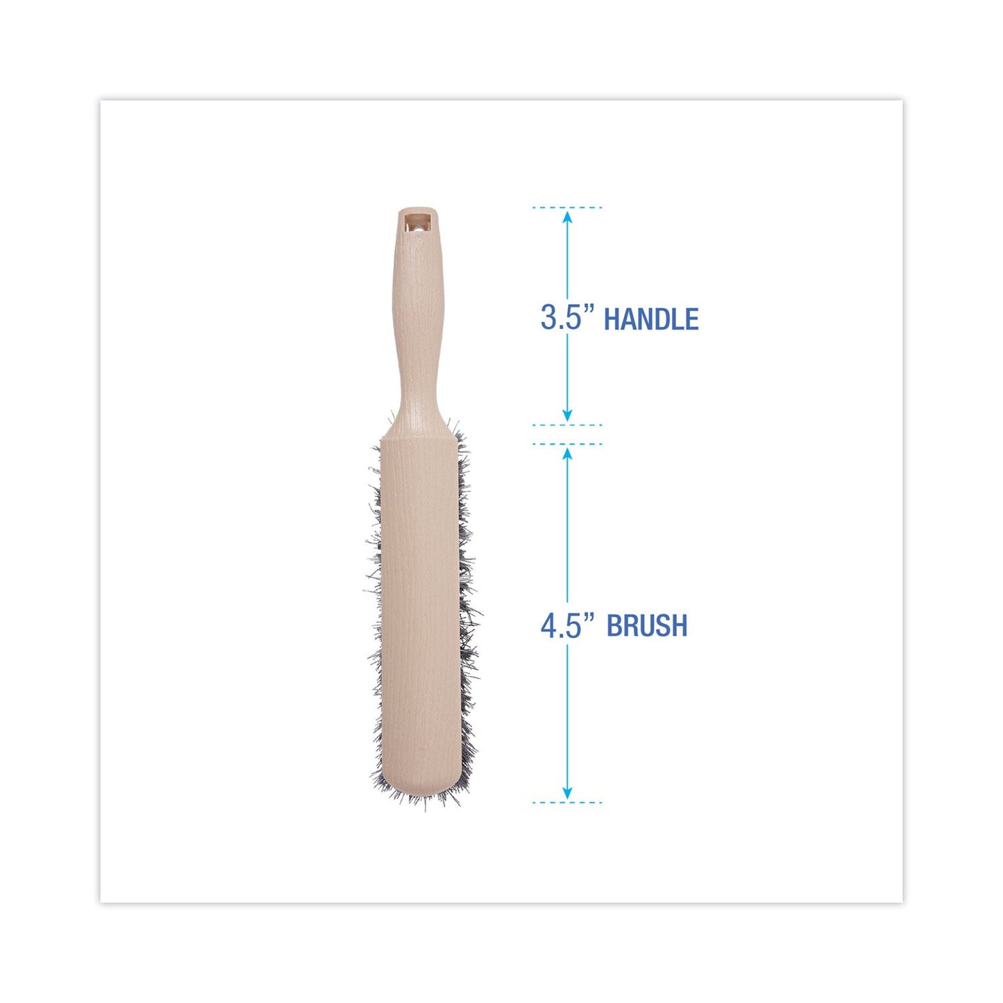 Boardwalk Counter Brush, Black Polypropylene, 4.5" Brush, 3.5" Tan Plastic Handle