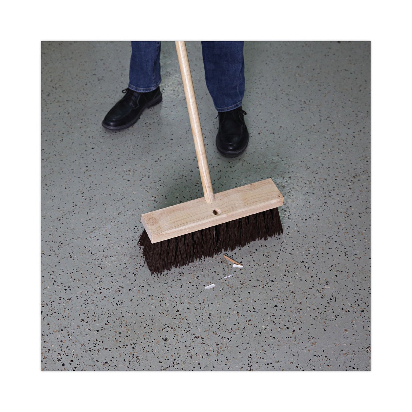 Boardwalk Street Broom Head, 6.25" Brown Polypropylene Bristles, 16" Brush