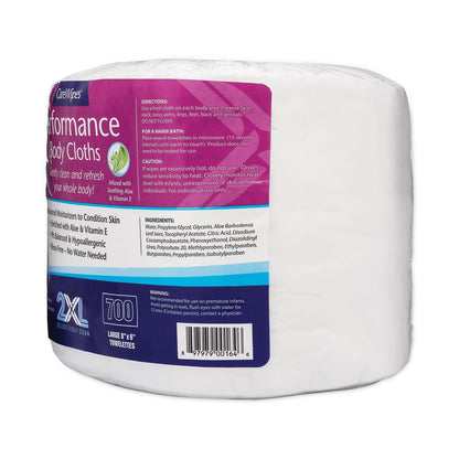 2XL Performance Body Cloths, 6 x 8, Unscented, 700/Pack, 2 Packs/Carton