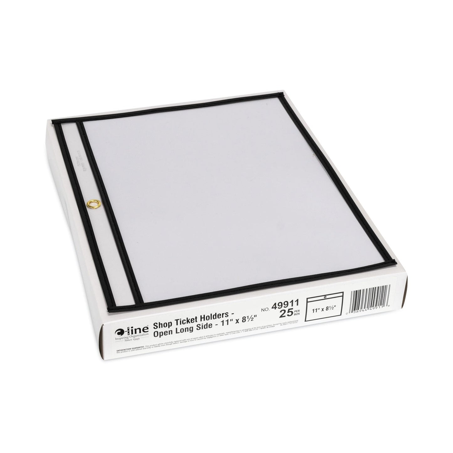 C-Line Shop Ticket Holders, Stitched, Sides Clear, 50 Sheets, 11 x 8.5, 25/Box