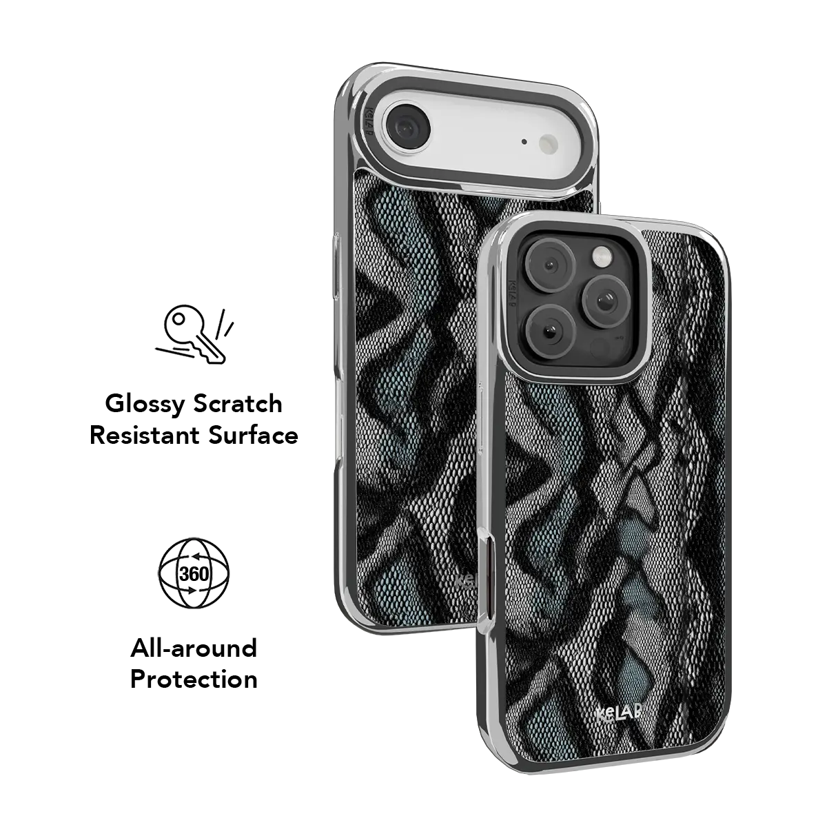 Viper Mesh | Teal Snakeskin Python Print iPhone Case