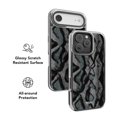 Viper Mesh | Teal Snakeskin Python Print iPhone Case